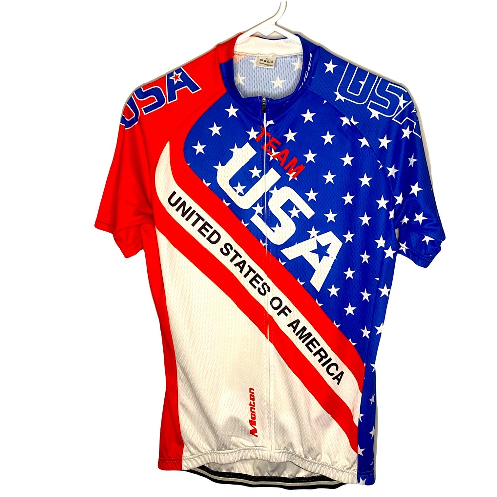 Team USA Cycling Shirt Adult Size Medium 3 Pockets